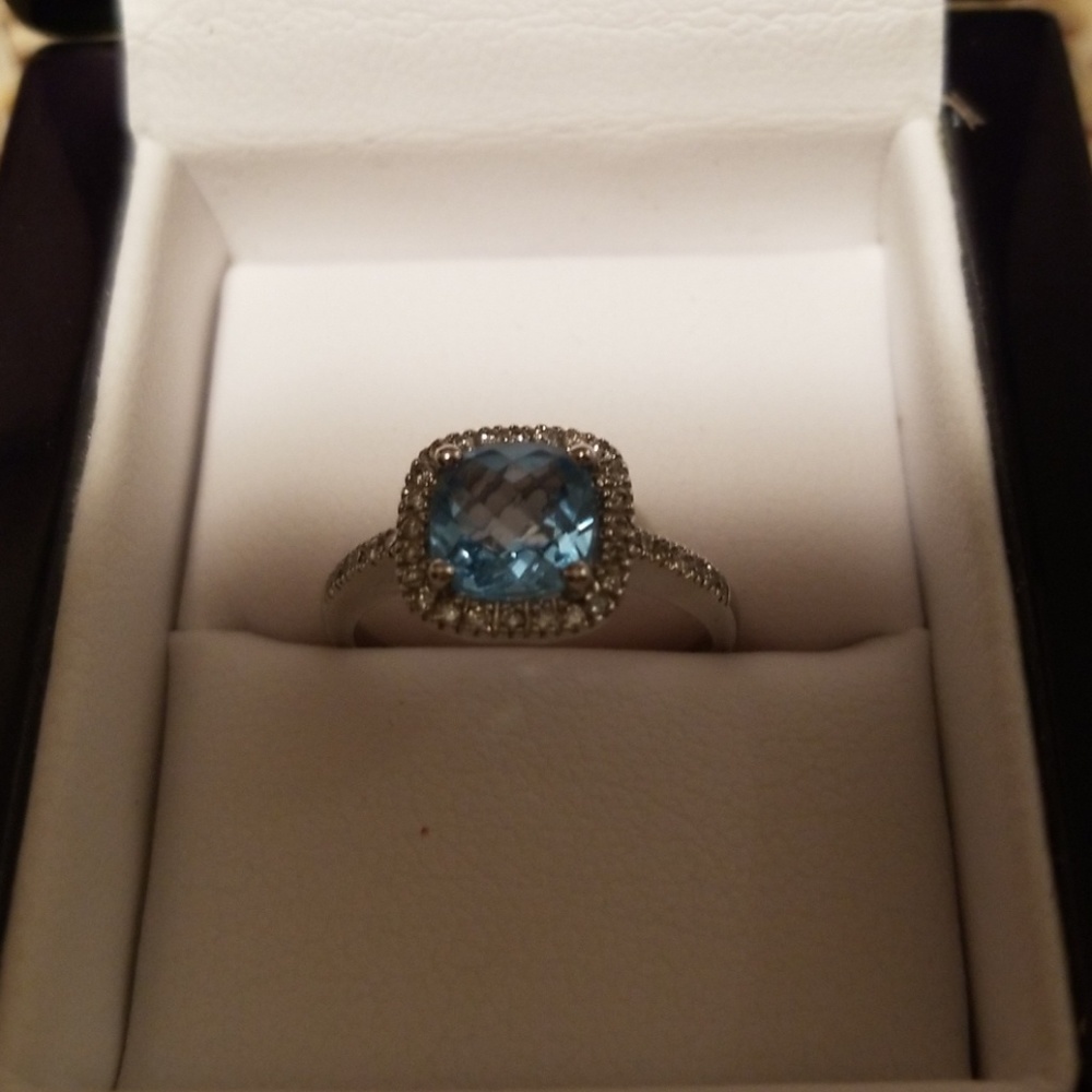 Blue topaz ring